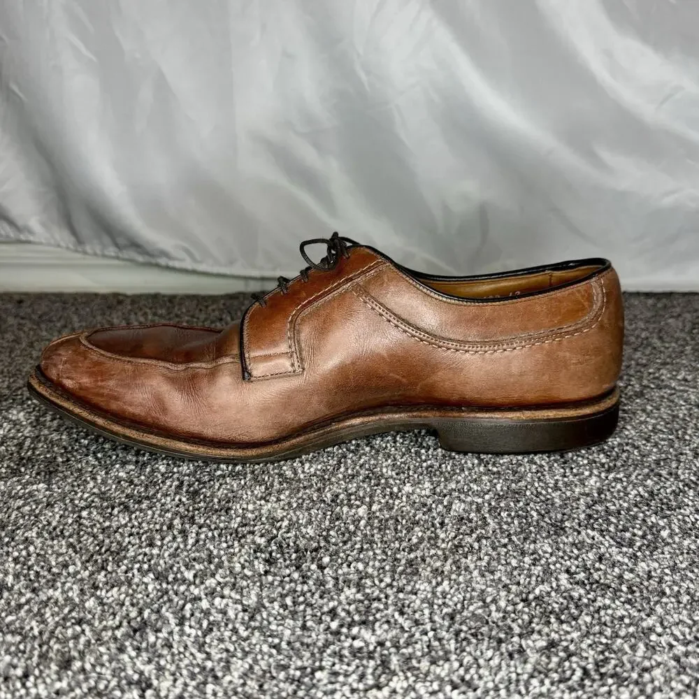 Allen Edmonds Stockbridge Brown Leather Blucher Dress Casual Shoes Mens 10.5